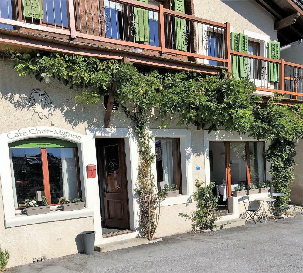 Café Cher-Mignon et Chambres d'hôtes Chermignon-d'en Haut Esterno foto